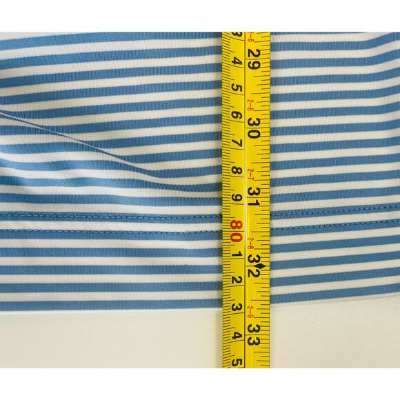 FJ Foot Joy Short Sleeve Golf Shirt Blue Striped Men’s Polo Size Large VCSP - Picture 6 of 8